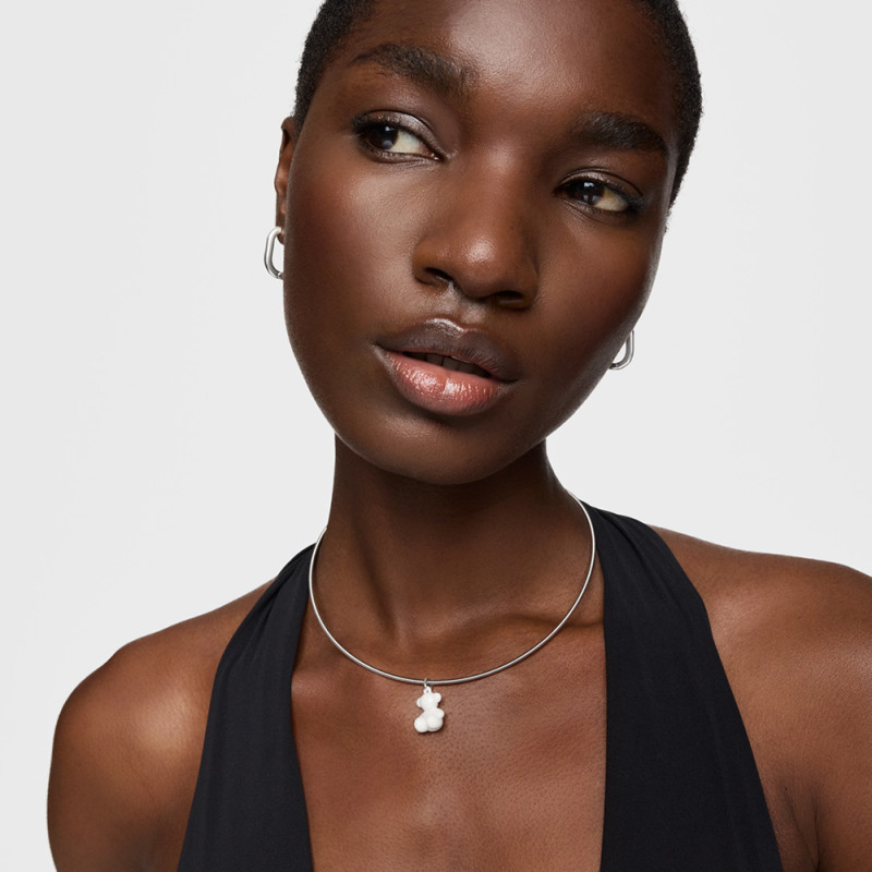 Wisiorek TOUS Bold Bear miś ze srebra 925 i białej ceramiki