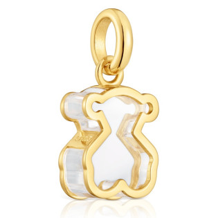 Wisiorek TOUS ze srebra powlekanego 18-karatowym złotem i białego szkła akrylowego Galaxy