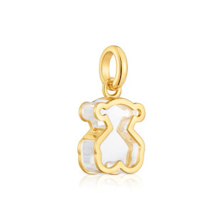 Wisiorek TOUS ze srebra powlekanego 18-karatowym złotem i białego szkła akrylowego Galaxy