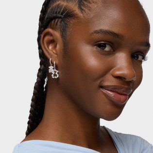 Kolczyki kreolki TOUS ze srebra i białego szkła akrylowego Galaxy
