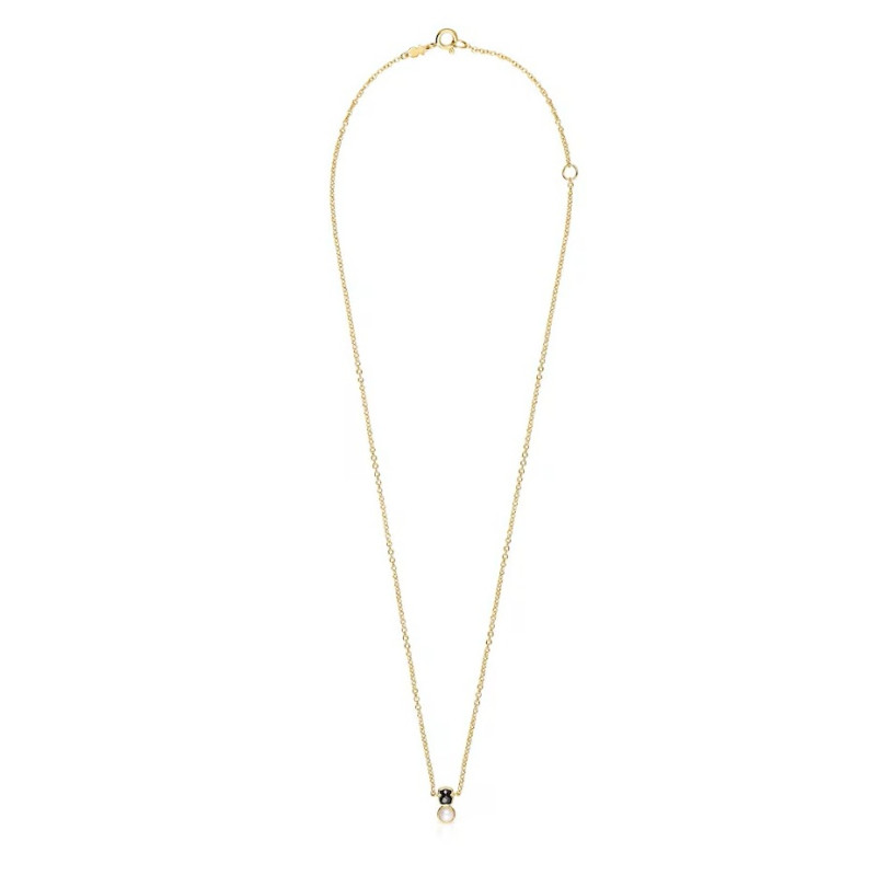 Tous Glory - Naszyjnik z żółtego srebra Vermeil z onyksem i perłą