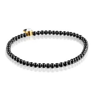 Tous Glory - Bransoletka z żółtego srebra Vermeil z onyksami i perłą