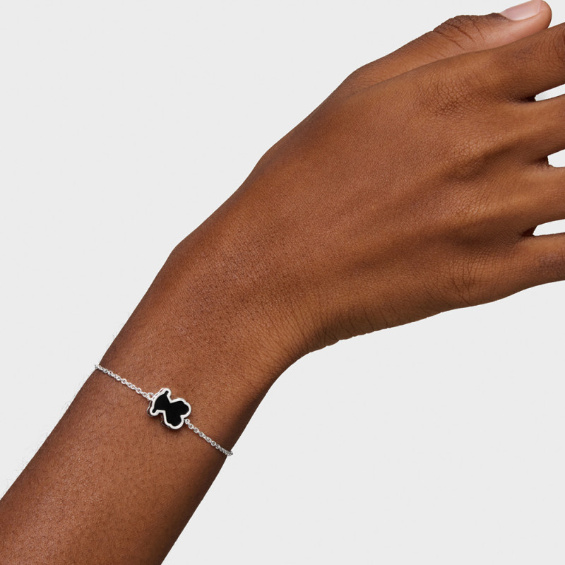 Bransoletka TOUS ze srebra i czarnego szkła akrylowego Galaxy