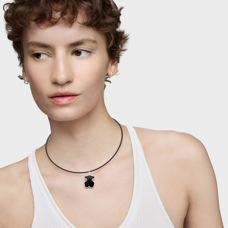 Wisiorek TOUS ze srebra i czarnego szkła akrylowego Galaxy