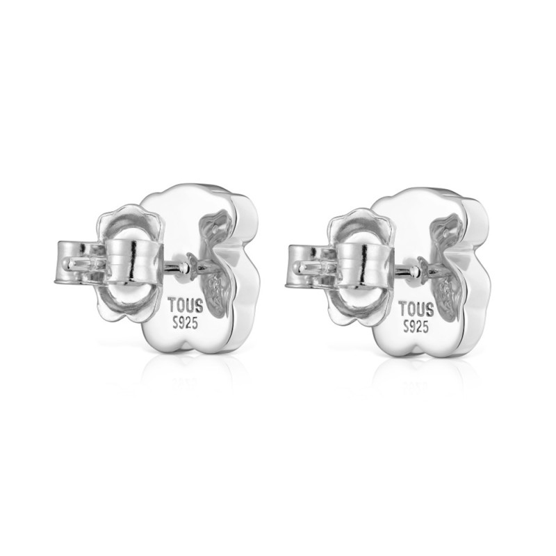 Kolczyki 10 mm ze srebra z misiem z onyksu TOUS Icon Color