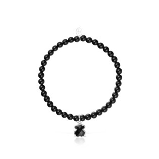 Bransoletka wykonana ze srebra i onyksu TOUS Icon Color