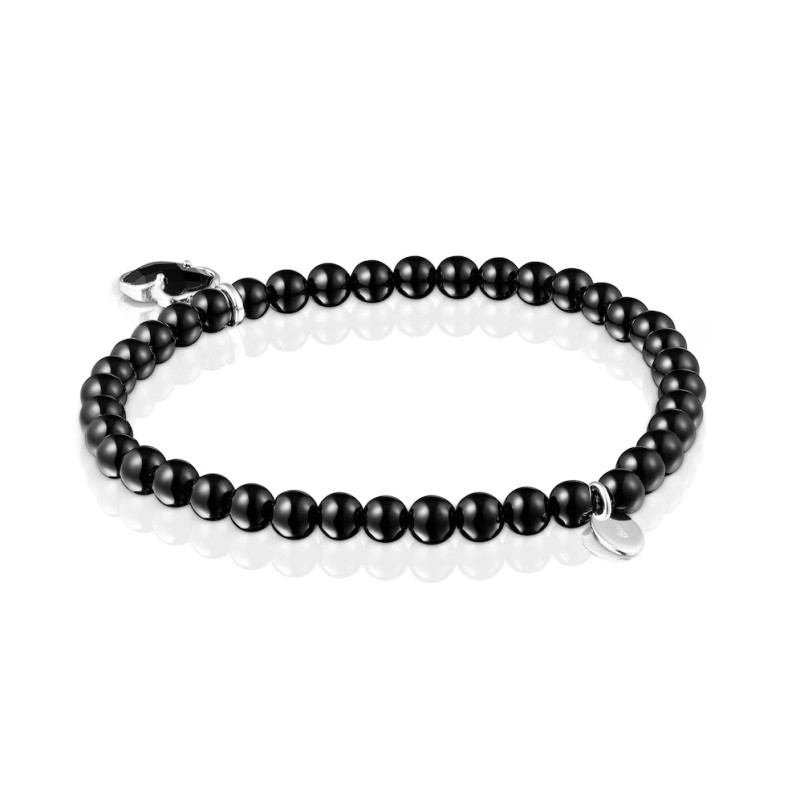 Bransoletka wykonana ze srebra i onyksu TOUS Icon Color