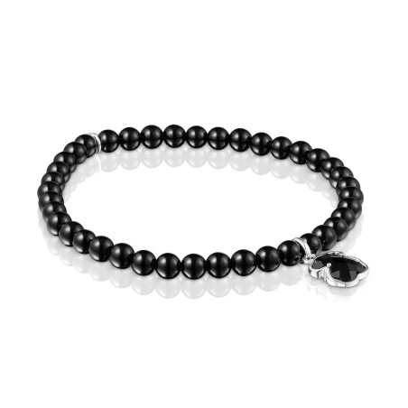 Bransoletka wykonana ze srebra i onyksu TOUS Icon Color