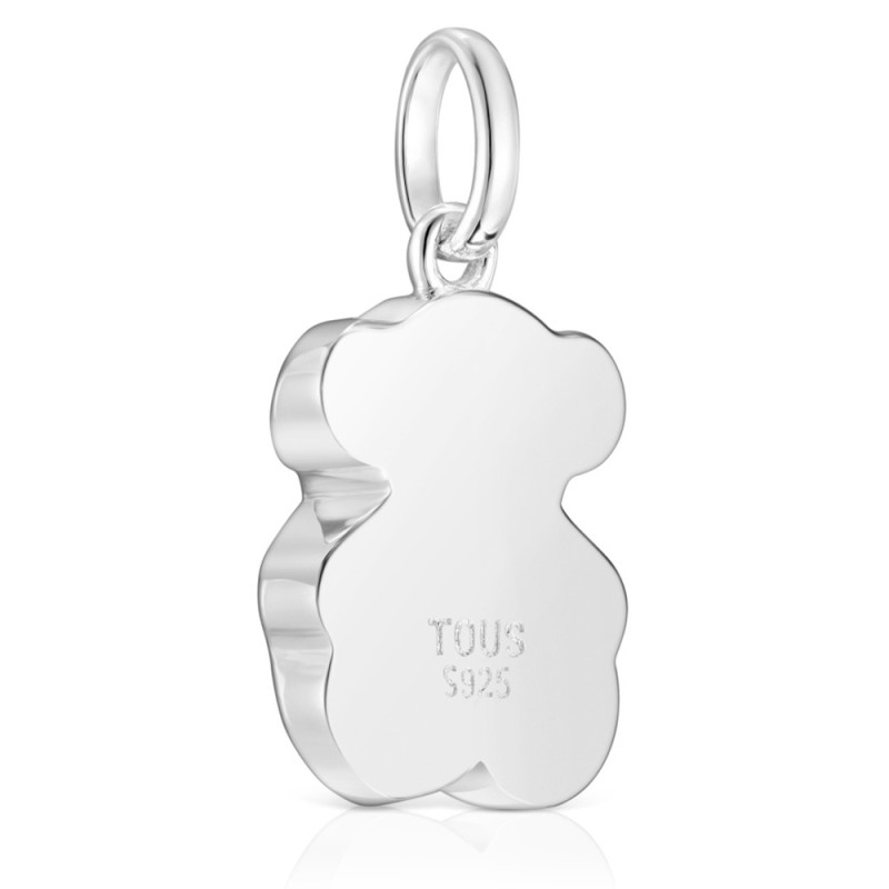 Mały wisiorek ze srebra z charmsem w kształcie misia z onyksu TOUS Icon Color