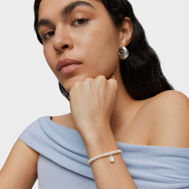 Bransoletka wykonana ze srebra TOUS Icon Color z perłami