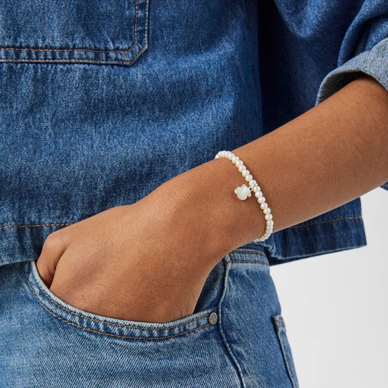 Bransoletka wykonana ze srebra TOUS Icon Color z perłami