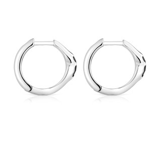 Kolczyki kreolki 10 mm ze srebra z motywem misia z onyksu TOUS Icon Color