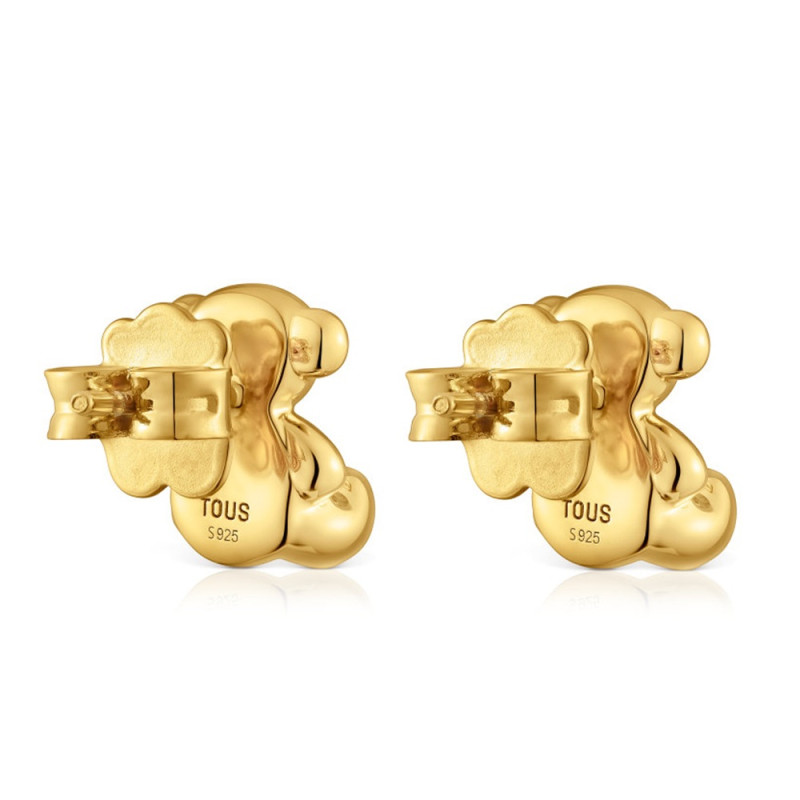 Kolczyki TOUS ze srebra pokrytego 18-karatowym złotem z motywem misia 10 mm Bold Bear