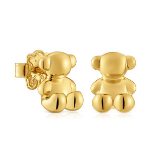 Kolczyki TOUS ze srebra pokrytego 18-karatowym złotem z motywem misia 10 mm Bold Bear