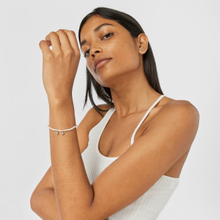 Tous Glory - Bransoletka z żółtego srebra Vermeil z perłami, amazonitem i ametystem