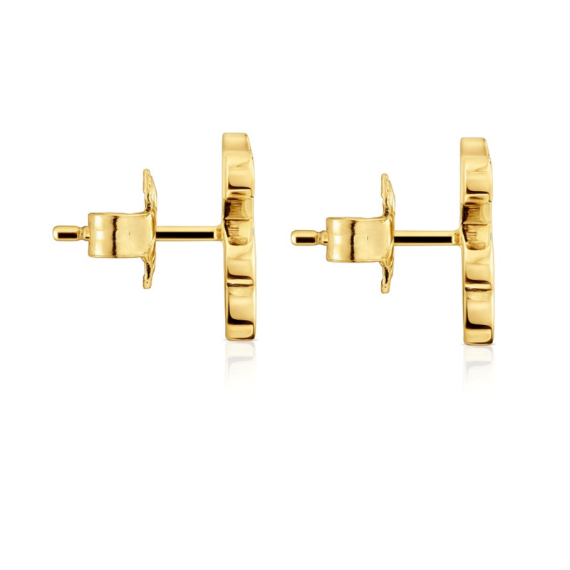 Kolczyki TOUS 12 mm ze srebra pokrytego 18-karatowym złotem, z motywem misia Sweet Dolls