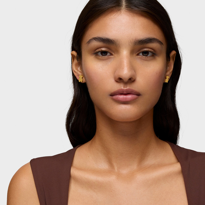 Kolczyki TOUS 12 mm ze srebra pokrytego 18-karatowym złotem, z motywem misia Sweet Dolls