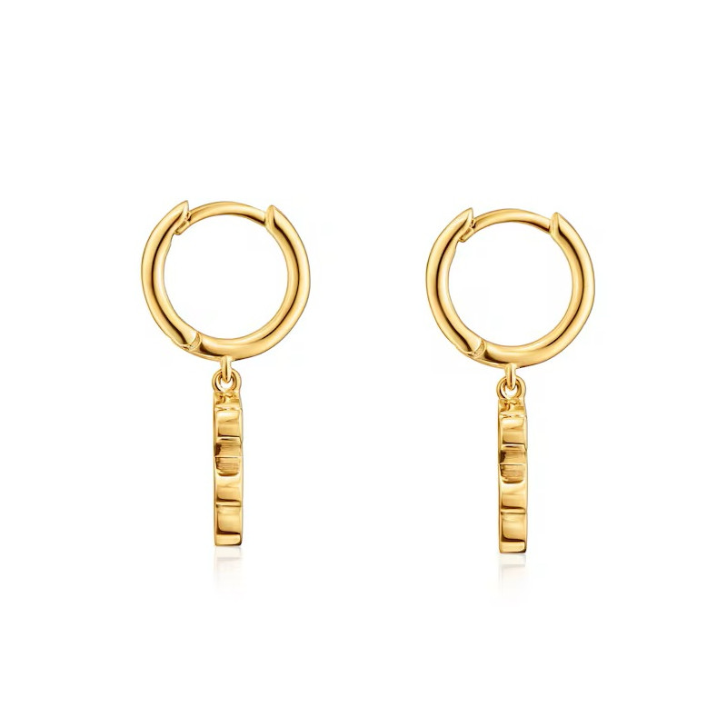 Kolczyki TOUS Sweet Dolls ze srebra pokrytego 18-karatowym złotem, z charmsem w kształcie misia