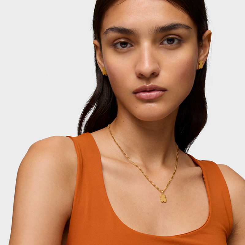 Mały wisiorek TOUS 12 mm ze srebra pokrytego 18-karatowym złotem, z motywem misia Sweet Dolls