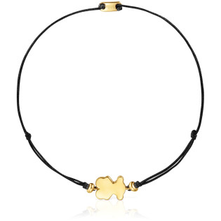 Bransoletka TOUS ze srebra pokrytego 18-karatowym złotem i czarnego nylonu z charmsem Sweet Dolls