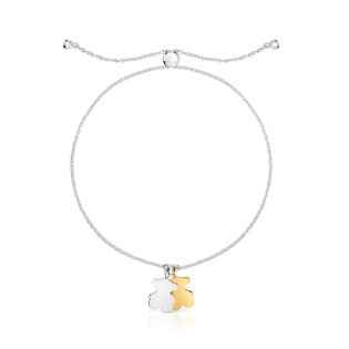 Dwukolorowa bransoletka łańcuszkowa z motywem misia TOUS Sweet Dolls