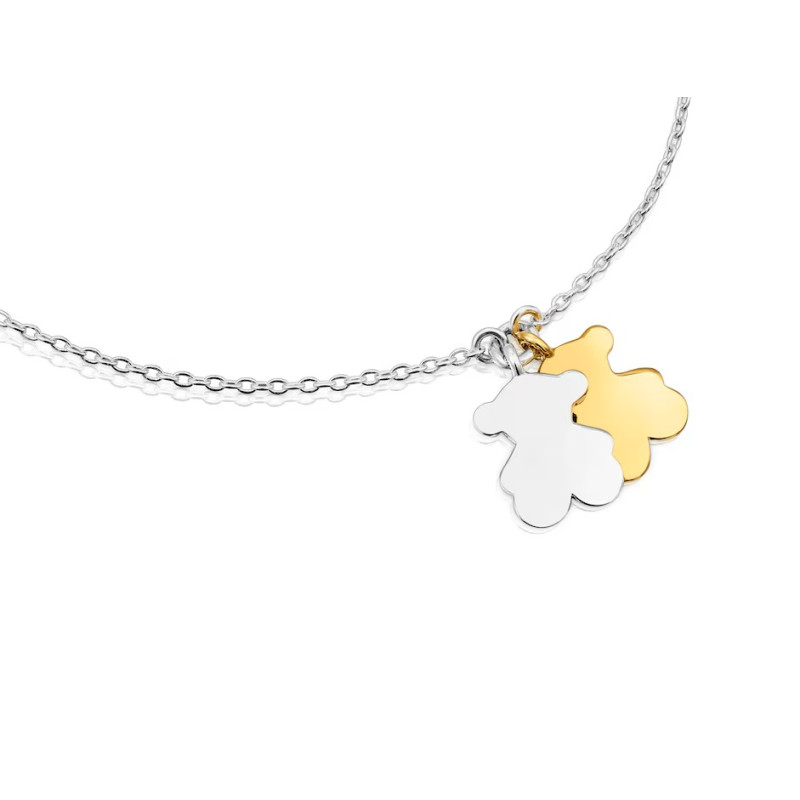 Dwukolorowa bransoletka łańcuszkowa z motywem misia TOUS Sweet Dolls