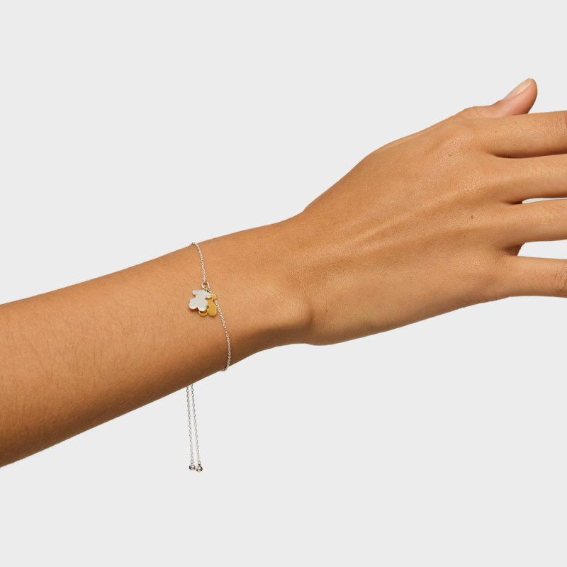 Dwukolorowa bransoletka łańcuszkowa z motywem misia TOUS Sweet Dolls