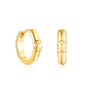 Kolczyki kreolki TOUS Basics ze srebra vermeil z misiem