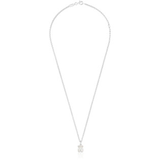 Krótki naszyjnik ze srebra z motywem misia z masy perłowej TOUS Icon Color