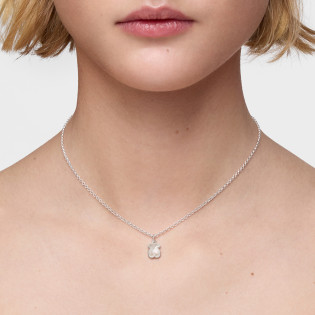 Krótki naszyjnik ze srebra z motywem misia z masy perłowej TOUS Icon Color