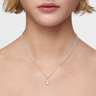 Krótki naszyjnik ze srebra z motywem misia z masy perłowej TOUS Icon Color