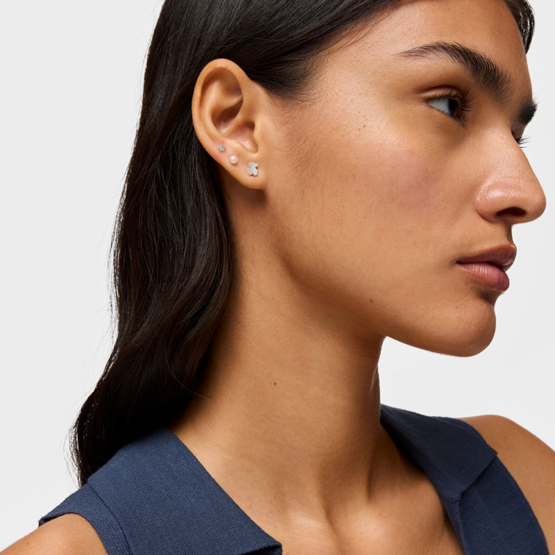 Kolczyki ze srebra 6 mm z motywem misia TOUS Sweet Dolls