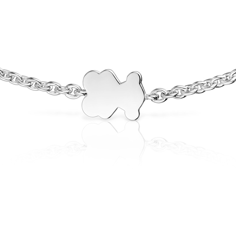 Bransoletka łańcuszkowa TOUS ze srebra z charmsem w kształcie misia Sweet Dolls