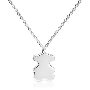 Krótki naszyjnik TOUS ze srebra z charmsem w kształcie misia Sweet Dolls