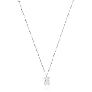 Krótki naszyjnik TOUS ze srebra z charmsem w kształcie misia Sweet Dolls