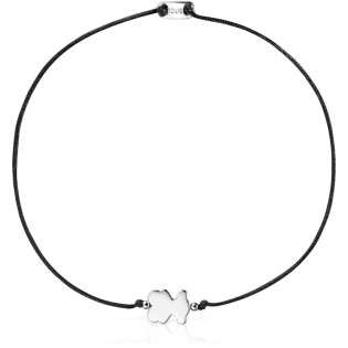 Bransoletka TOUS ze srebra i nylonu z charmsem w kształcie misia Sweet Dolls