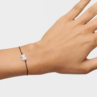 Bransoletka TOUS ze srebra i nylonu z charmsem w kształcie misia Sweet Dolls