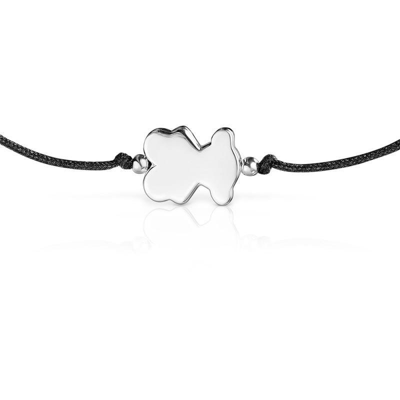 Bransoletka TOUS ze srebra i nylonu z charmsem w kształcie misia Sweet Dolls