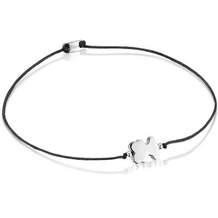 Bransoletka TOUS ze srebra i nylonu z charmsem w kształcie misia Sweet Dolls