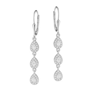 Kolczyki srebrne markizy z białymi cyrkoniami