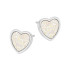 Kolczyki srebrne serce z białym opalem