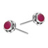 Kolczyki kwiatki z rubinem oprawa gładka w kształcie kwiatka srebro 925