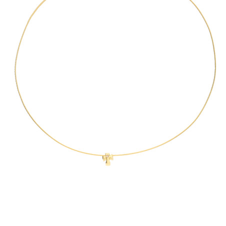 Naszyjnik pozłacany z krzyżykiem z cyrkonią