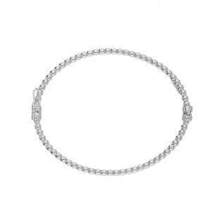 Bransoletka srebrna typu bangle z dmuchanych kulek próba 925