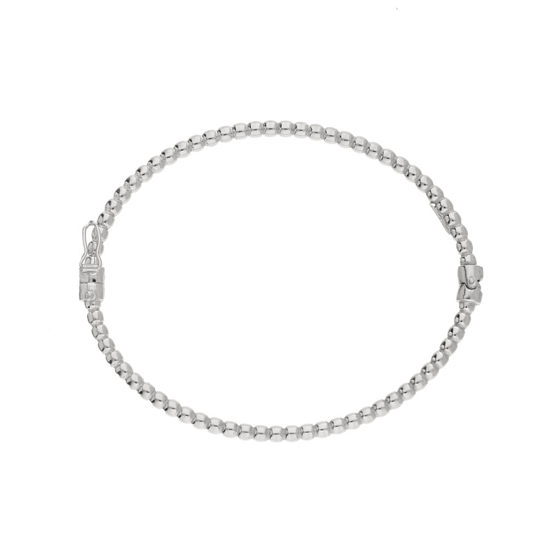 Bransoletka srebrna typu bangle z dmuchanych kulek próba 925