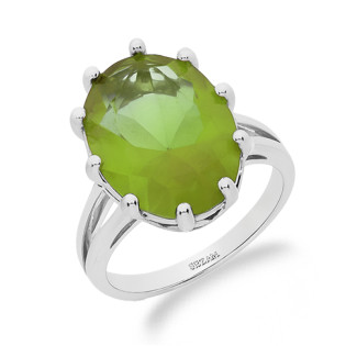 Pierścionek srebrny 925 z owalnym zultanitem jubilerskim