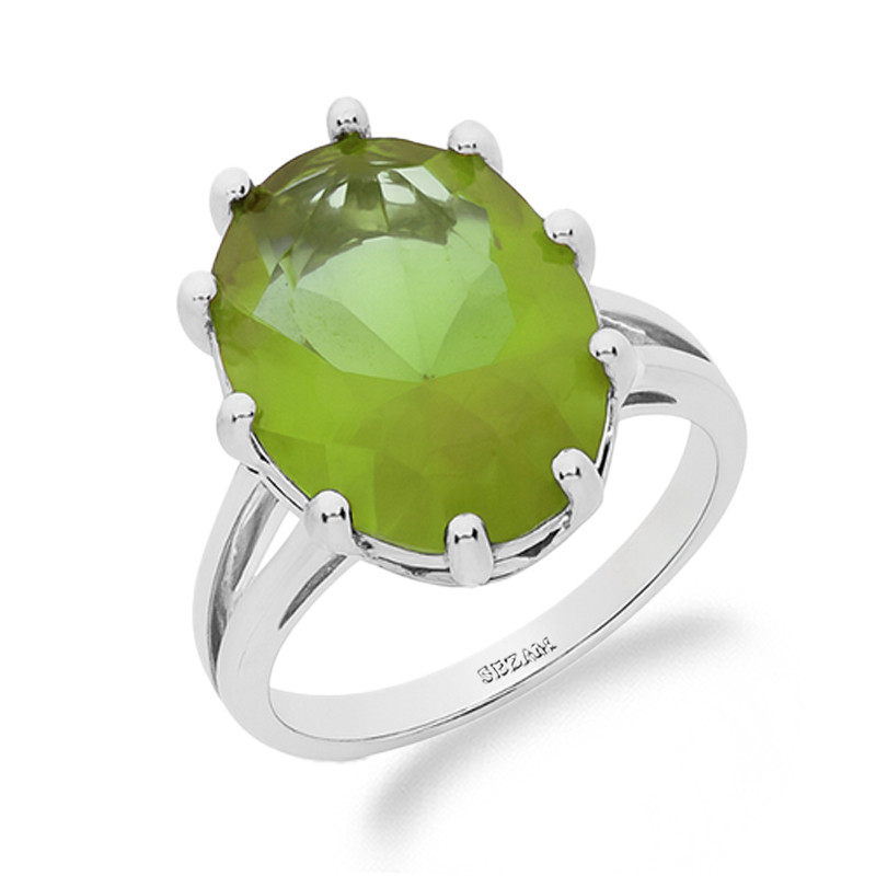 Pierścionek srebrny 925 z owalnym zultanitem jubilerskim