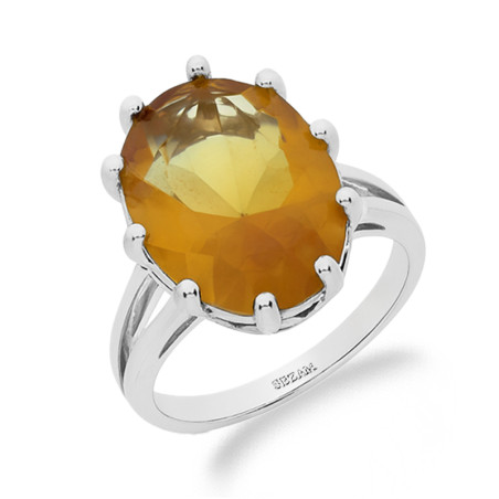 Pierścionek srebrny 925 z owalnym zultanitem jubilerskim