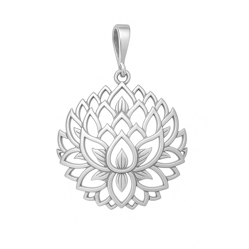 Wisiorek koło ażur lilia wodna srebro 925