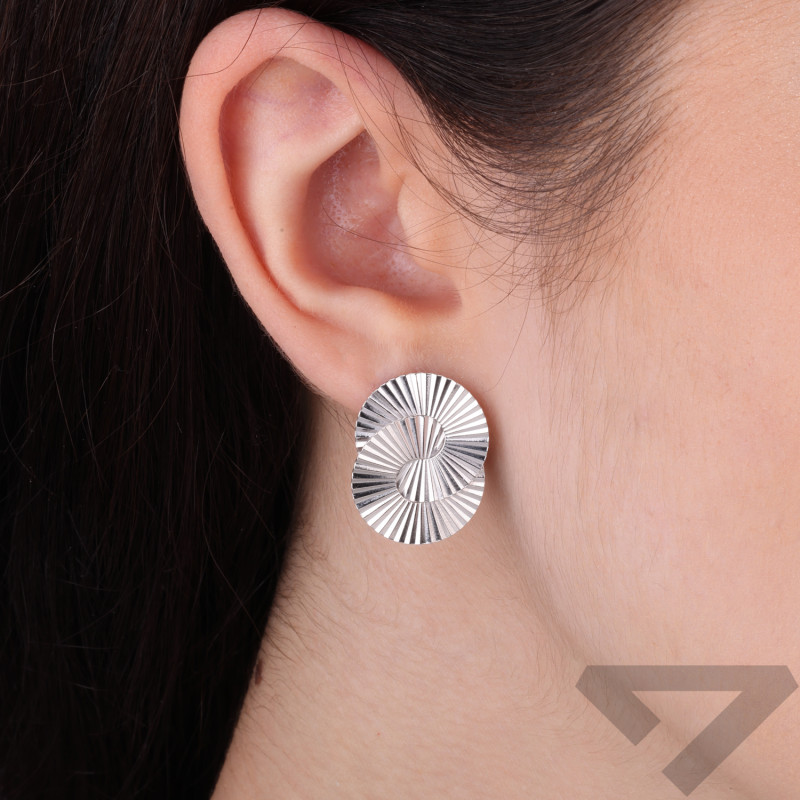 Kolczyki koła-plisy zaplecione srebro 925